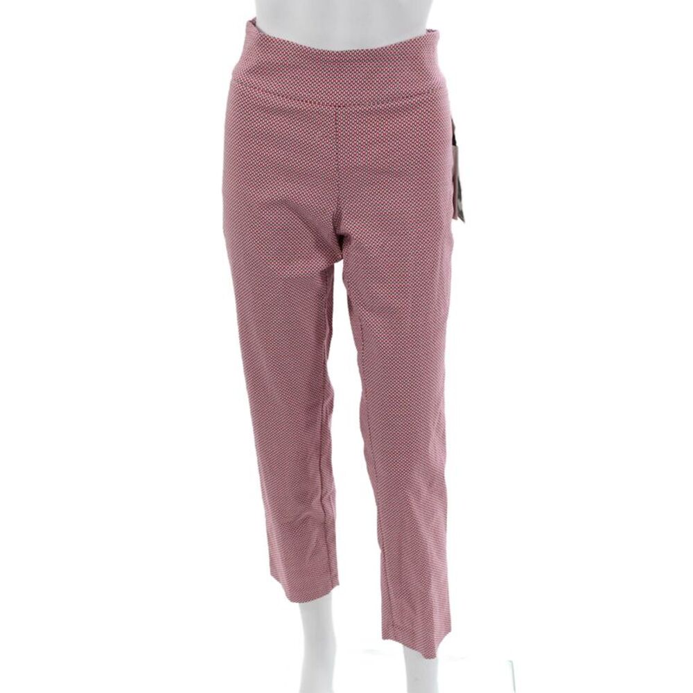 Up! Womens Ankle Pants Multicolor Geometric Rayon Pull On Size 10